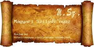 Magyari Szilvánusz névjegykártya